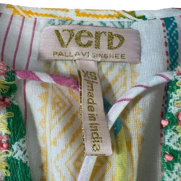 Antropologie Verb Vanessa Embroidered Multi color Boho Tunic Blouse, XS - Picture 11 of 15